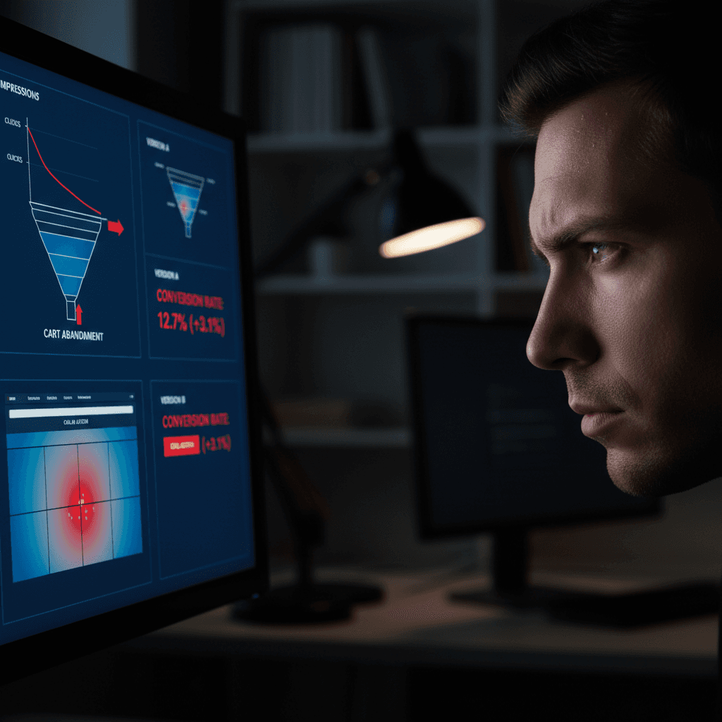 Conversion funnel analysis and testing metrics